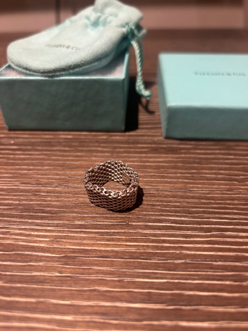 Tiffany & Co. Robin's-Egg Blue Jewelry Box and Drawstring Pouch - Picture 2 of 3